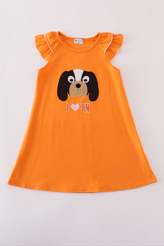 Orange I love Tennessee applique ruffle dress
