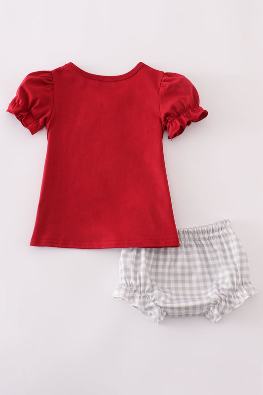Alabama elephant football applique bloomer set