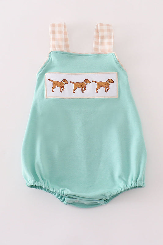 Mint hunting puppy embroidery bubble